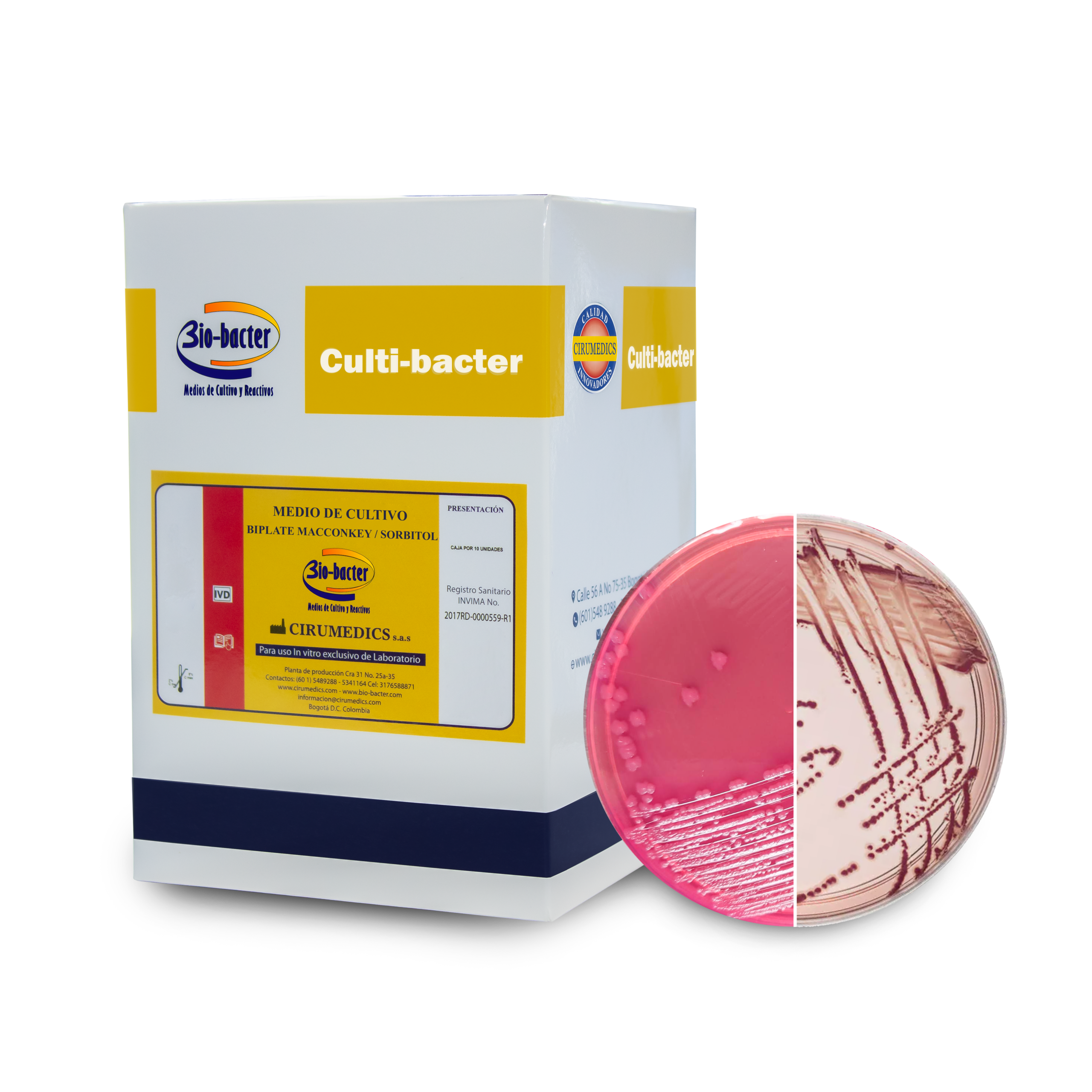 Colonias E. coli O157:H7 en MacConkey Sorbitol agar