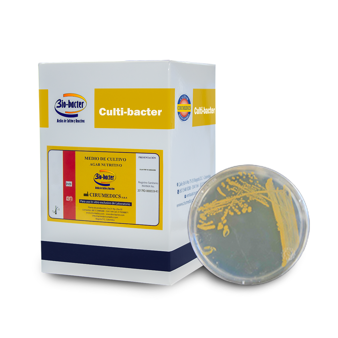 Colonias microbianas en Agar nutritivo laboratorio