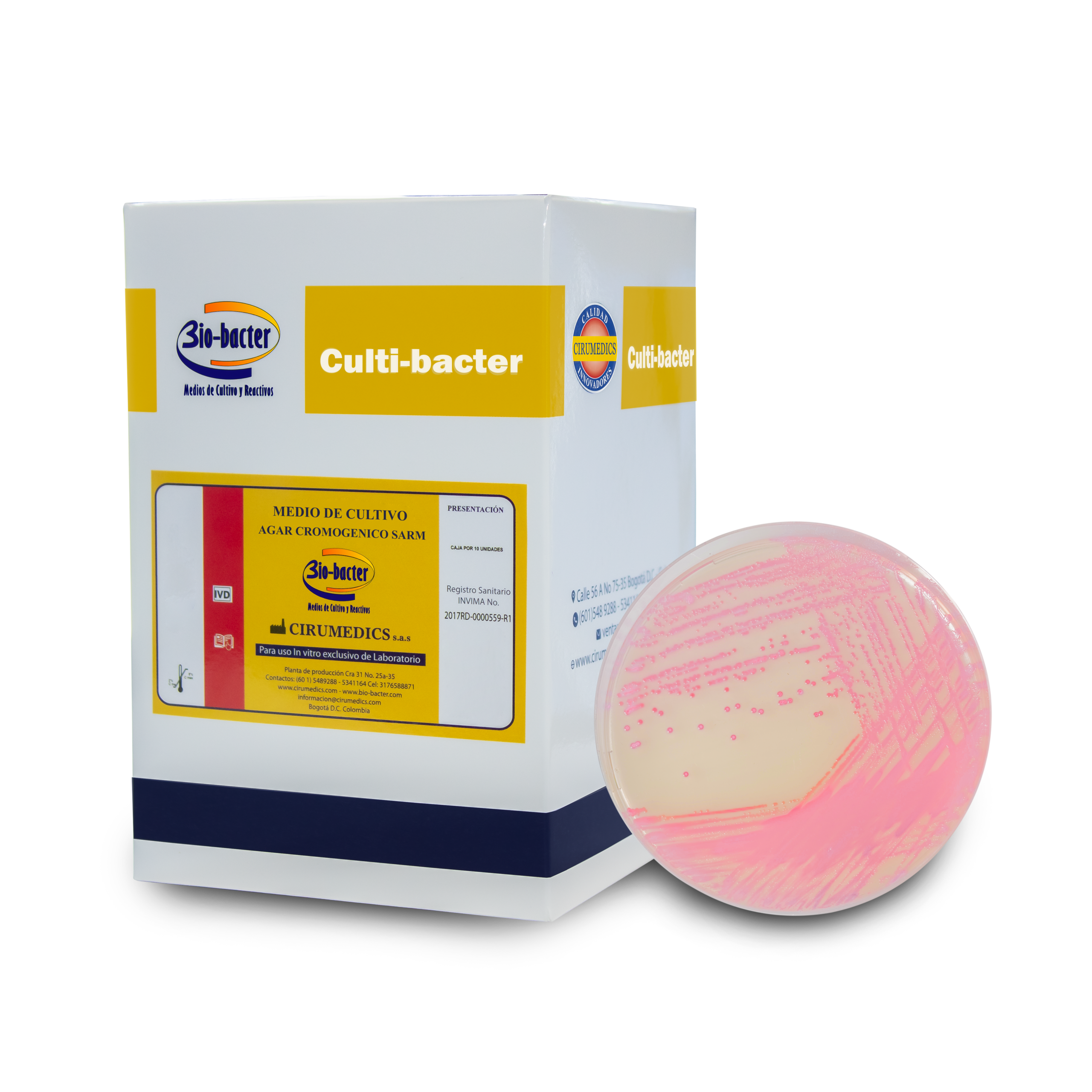 Agar cromogénico SARM Bio-Bacter Cirumedics